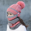 3-in-1 Beanie Cap for Girls (Pink)
